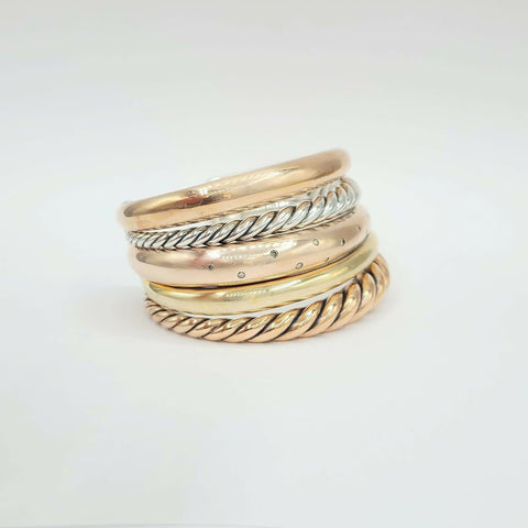 David Yurman Pure Form Five-Row Bracelet with Cognac Diamonds
