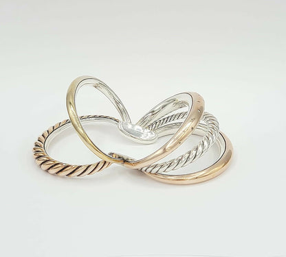 David Yurman Pure Form Five-Row Bracelet with Cognac Diamonds