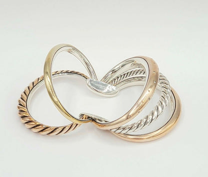 David Yurman Pure Form Five-Row Bracelet with Cognac Diamonds