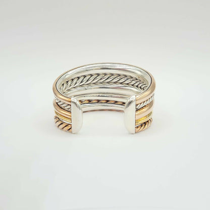 back view of David Yurman Pure Form Five-Row Bracelet with Cognac Diamonds