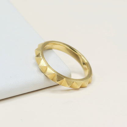 David Yurman Pyramid Band Ring 18K Yellow Gold 4mm Size 11