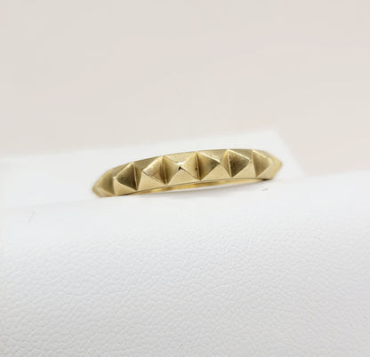 David Yurman Pyramid Band Ring 18K Yellow Gold 4mm Size 11