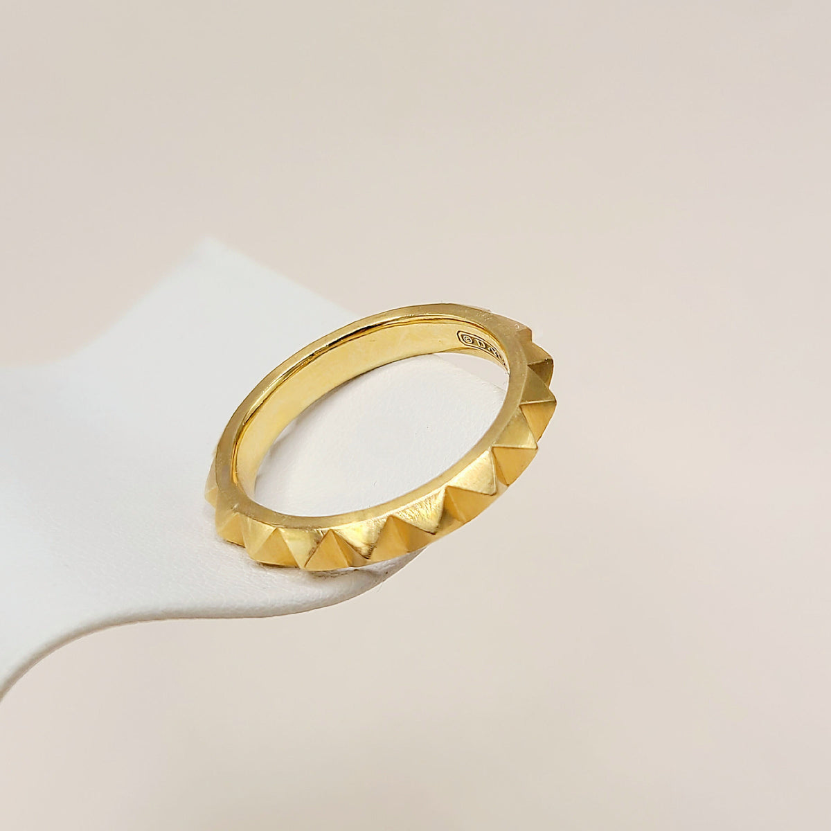 David Yurman Pyramid Band Ring 18K Yellow Gold 4mm Size 11