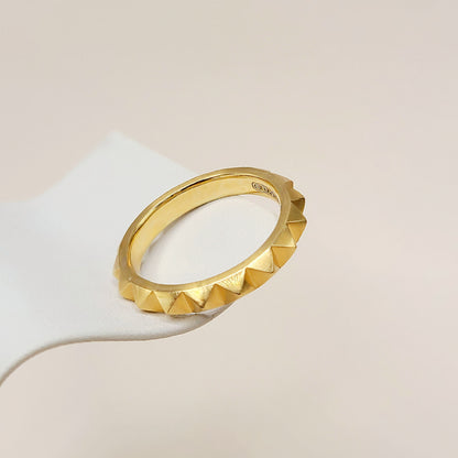 David Yurman Pyramid Band Ring 18K Yellow Gold 4mm Size 11