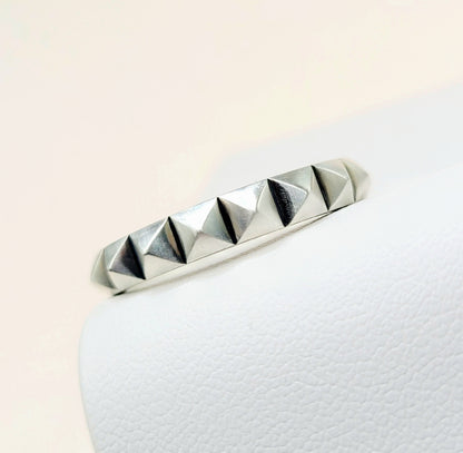 David Yurman Pyramid Band Ring Sterling Silver 4mm Size 11