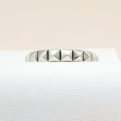 David Yurman Pyramid Band Ring Sterling Silver 4mm Size 11