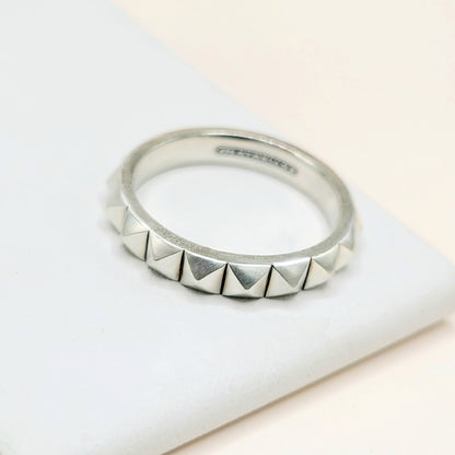 David Yurman Pyramid Band Ring Sterling Silver 4mm Size 11
