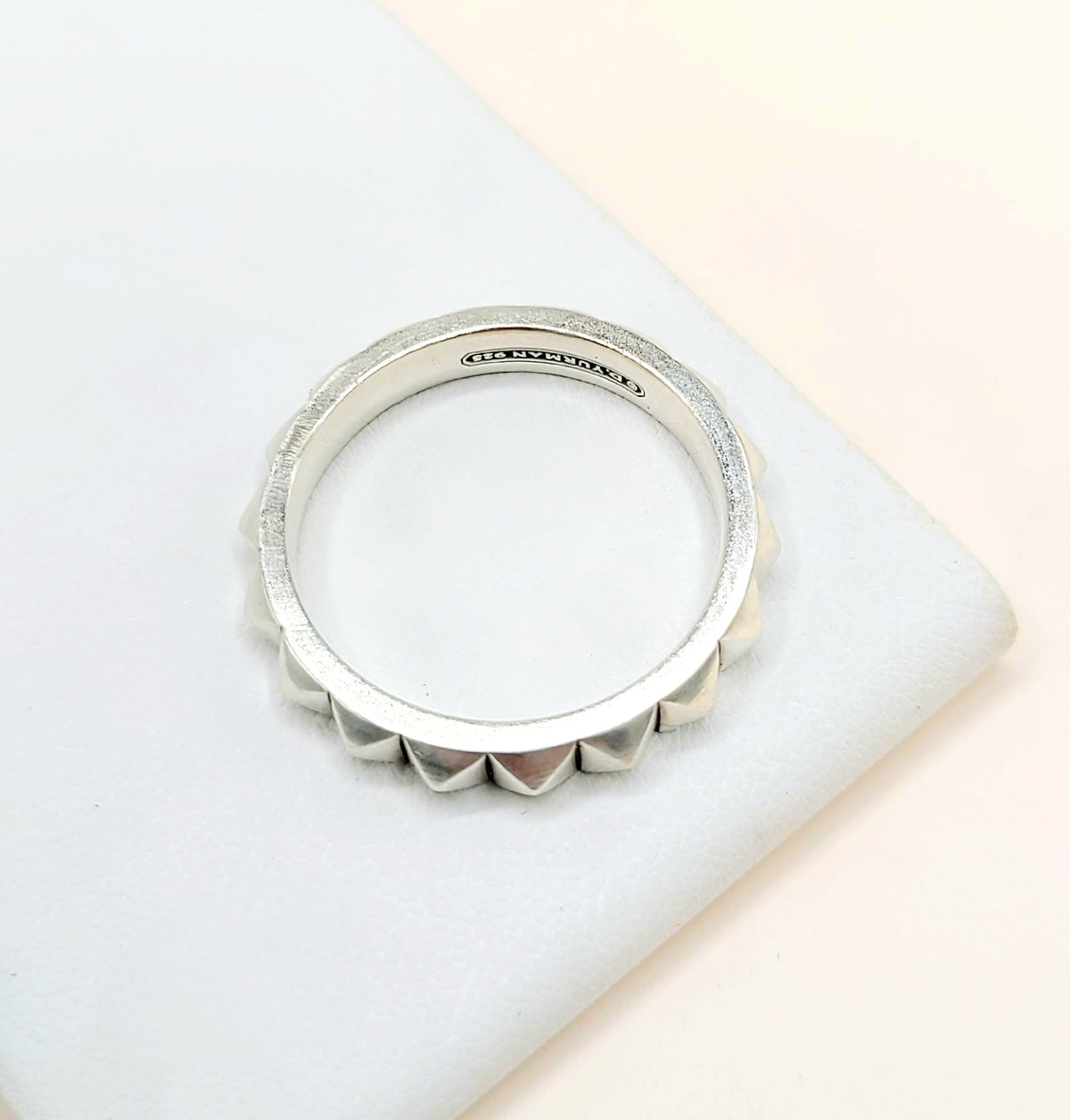David Yurman Pyramid Band Ring Sterling Silver 4mm Size 11