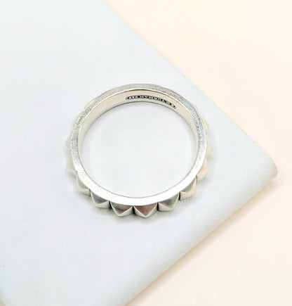 David Yurman Pyramid Band Ring Sterling Silver 4mm Size 11