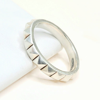 David Yurman Pyramid Band Ring Sterling Silver 4mm Size 11