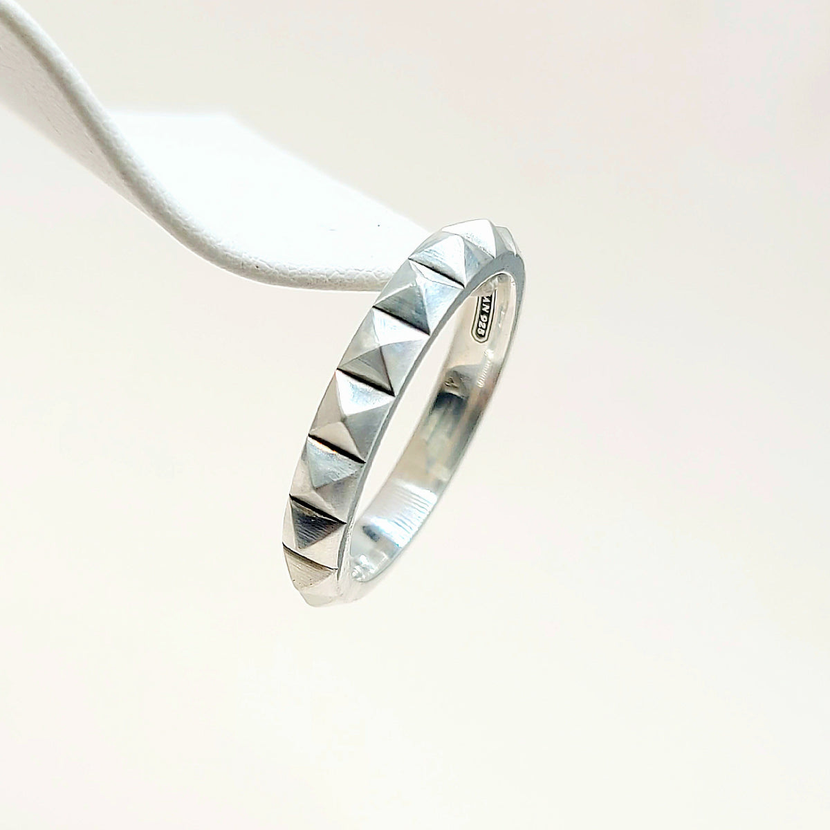 David Yurman Pyramid Band Ring Sterling Silver 4mm Size 11