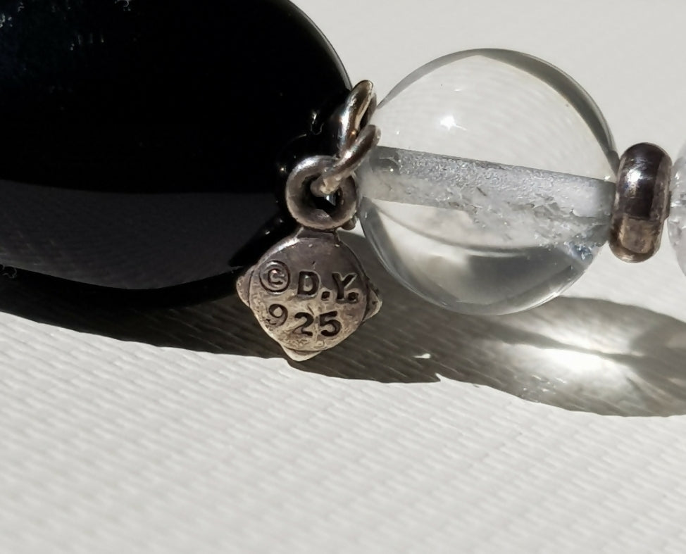 David Yurman Quatrefoil Diamond Bead Necklace With Black Onyx ,Crystal and Pearl