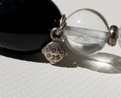 David Yurman Quatrefoil Diamond Bead Necklace With Black Onyx ,Crystal and Pearl