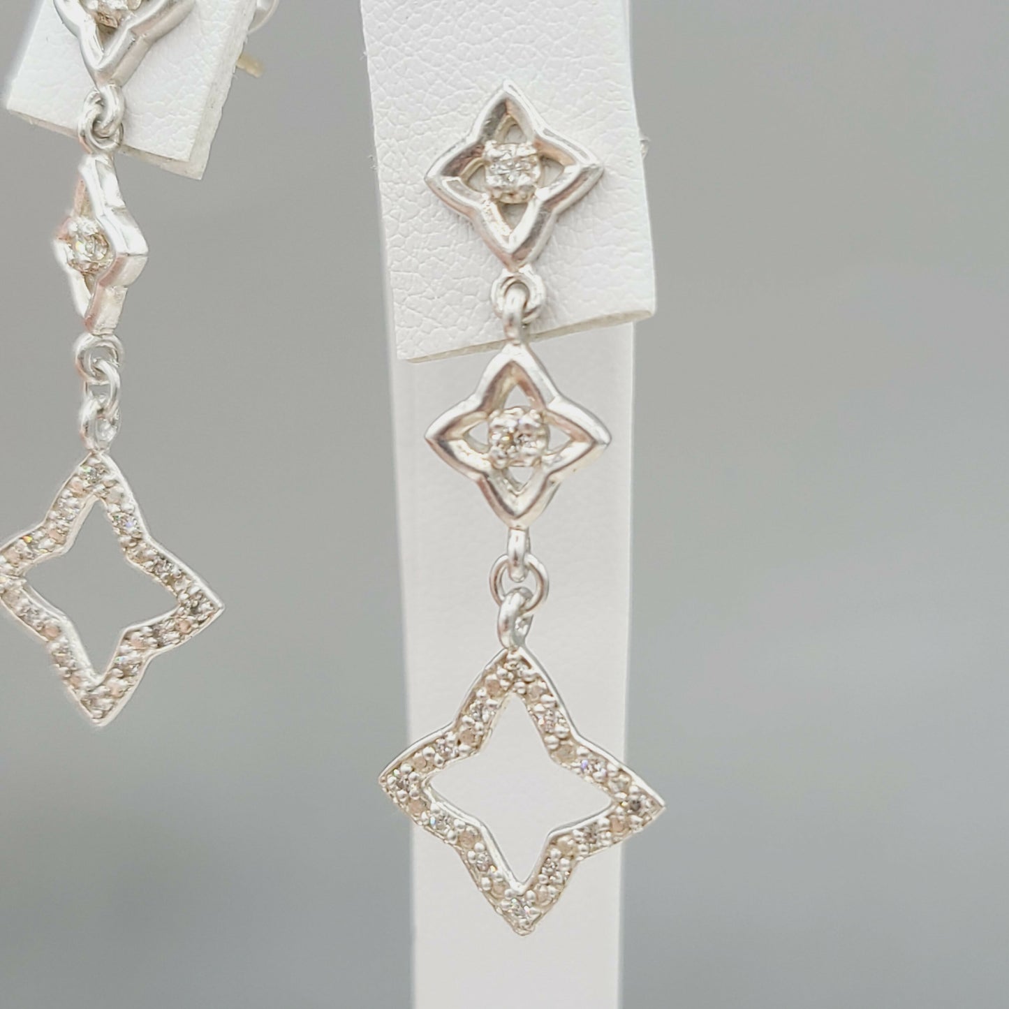 David Yurman Quatrefoil Drop Earrings With Diamonds
