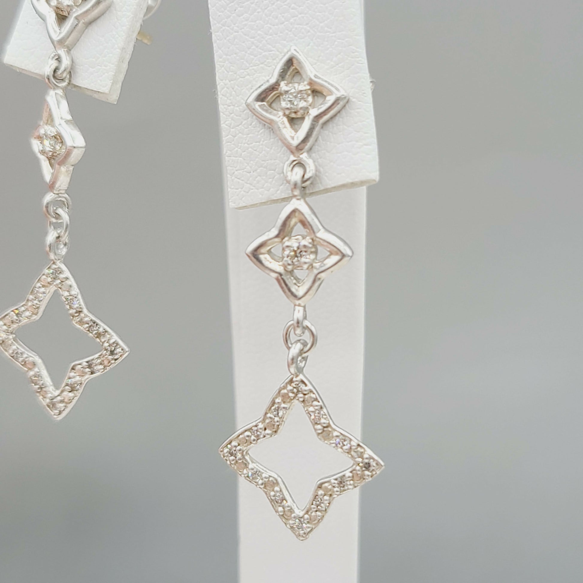 David Yurman Quatrefoil Drop Earrings With Diamonds