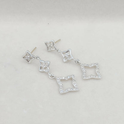 David Yurman Quatrefoil Drop Earrings With Diamonds