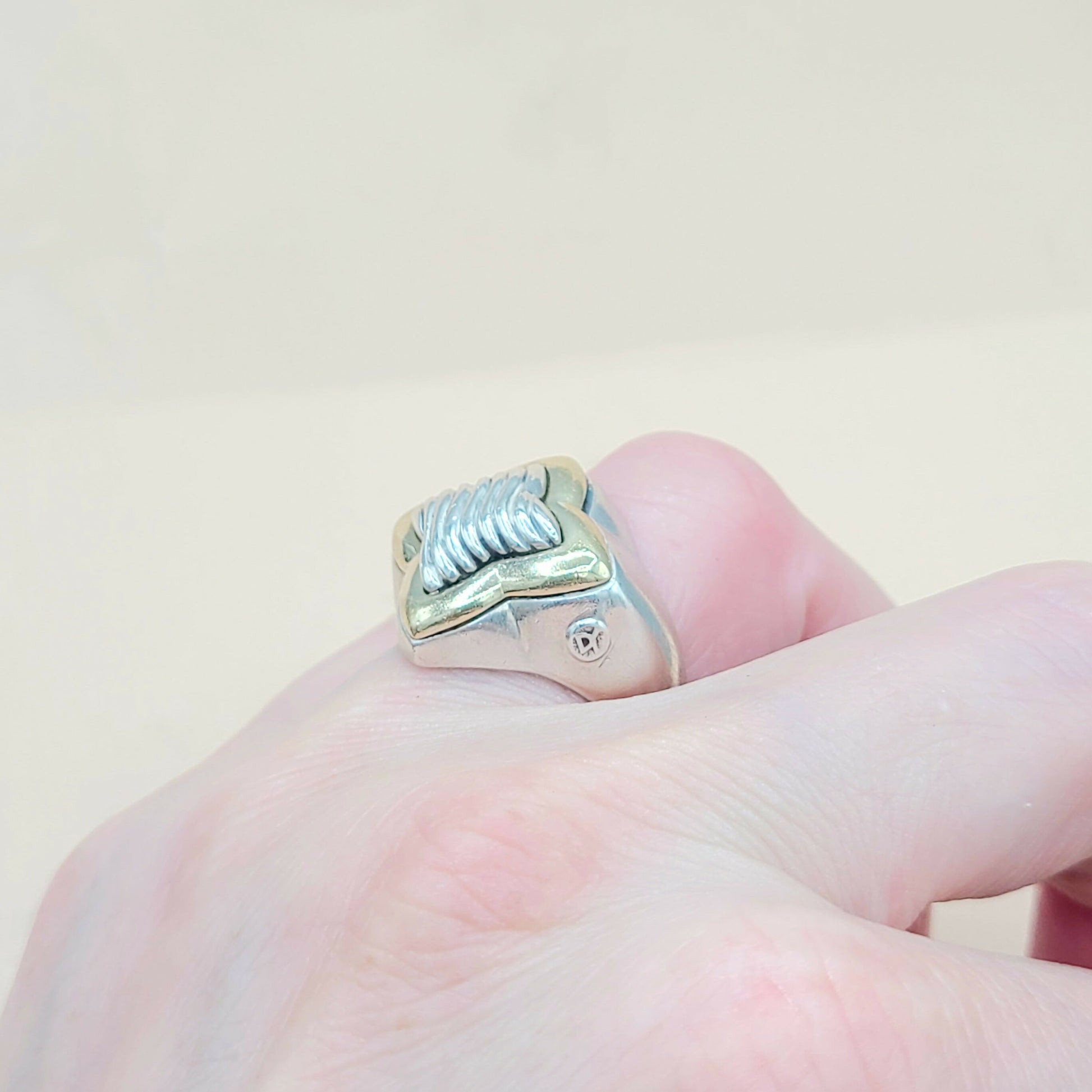 David Yurman Quatrefoil Sculpted Ring Silver & Gold | Certified   AYW Luxury #
