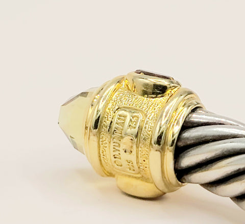  David Yurman Renaissance Cable Lemon Citrine Peridot Gold Bracelet, 10mm