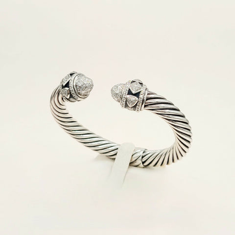  David Yurman Renaissance Classic Cable Diamond Bracelet , 9mm