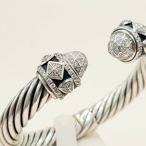  David Yurman Renaissance Classic Cable Diamond Bracelet , 9mm