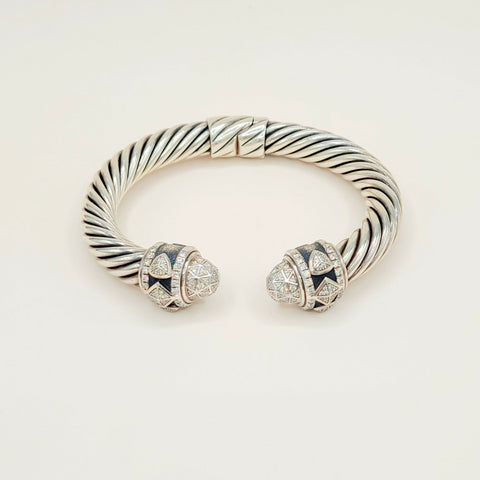  David Yurman Renaissance Classic Cable Diamond Bracelet , 9mm