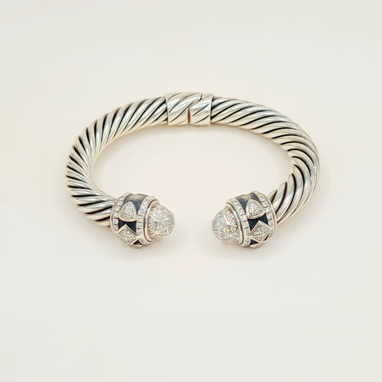  David Yurman Renaissance Classic Cable Diamond Bracelet , 9mm