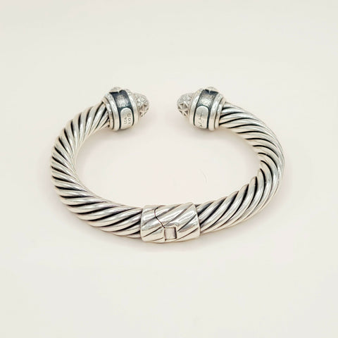  David Yurman Renaissance Classic Cable Diamond Bracelet , 9mm