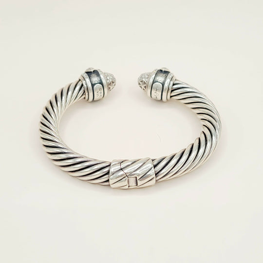  David Yurman Renaissance Classic Cable Diamond Bracelet , 9mm
