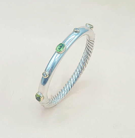 David Yurman Renaissance Peridot Diamond Bangle | Certified Pre-Owned  AYW Luxury #