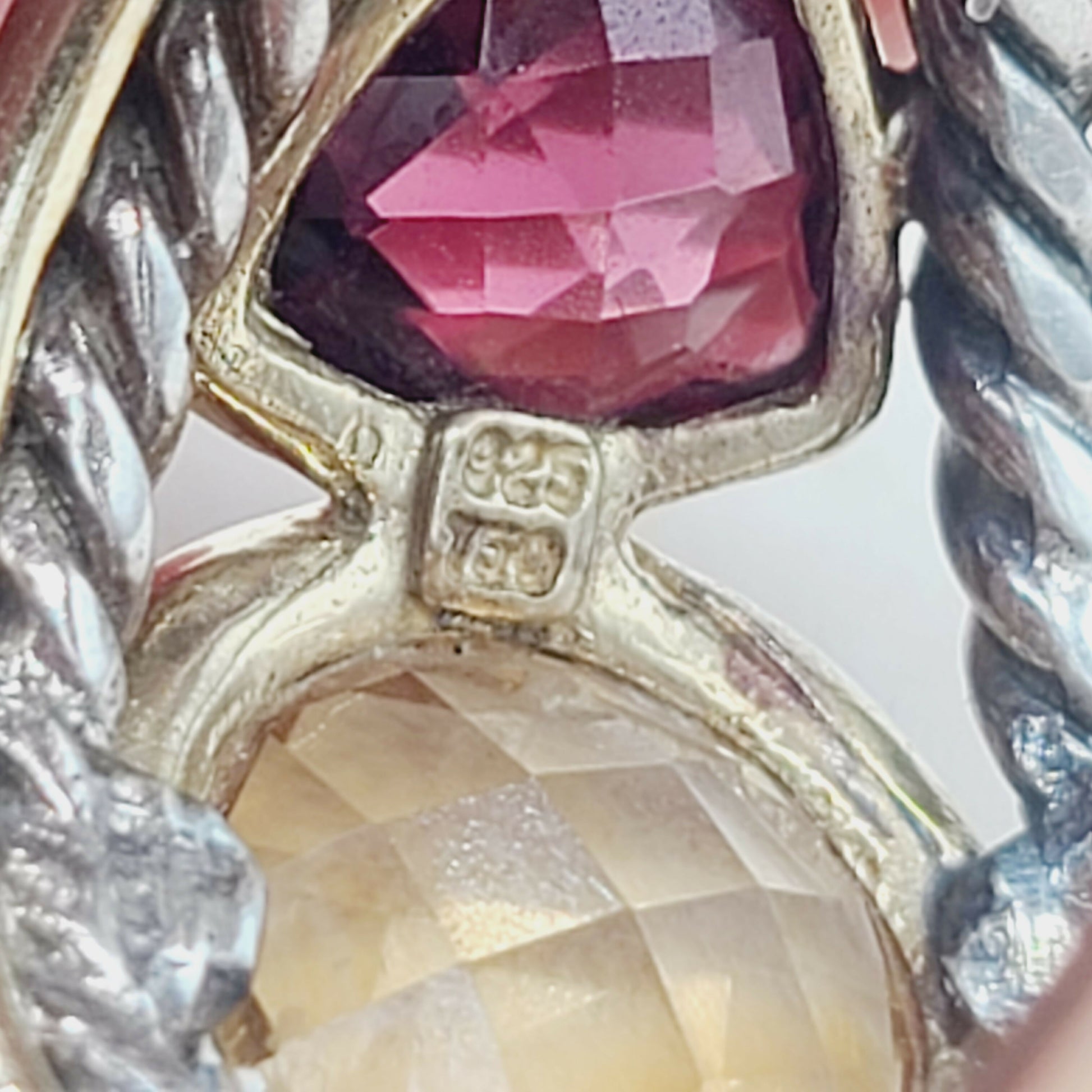 David Yurman Renaissance Ring With Citrine Garnet and Gold