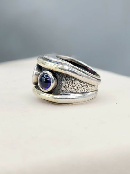 David Yurman Renaissance Ring With Pink Tourmaline, Iolite And Gold