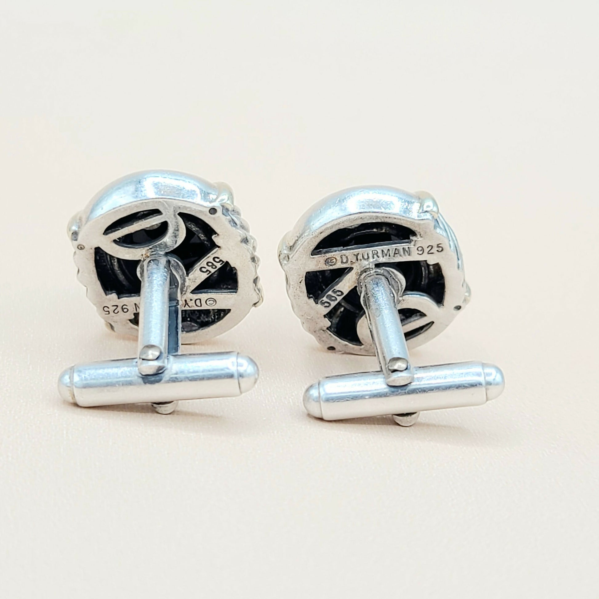 David Yurman Renaissance Black Onyx Gold Cufflinks Certified Pre-Owned  AYW Luxury #
