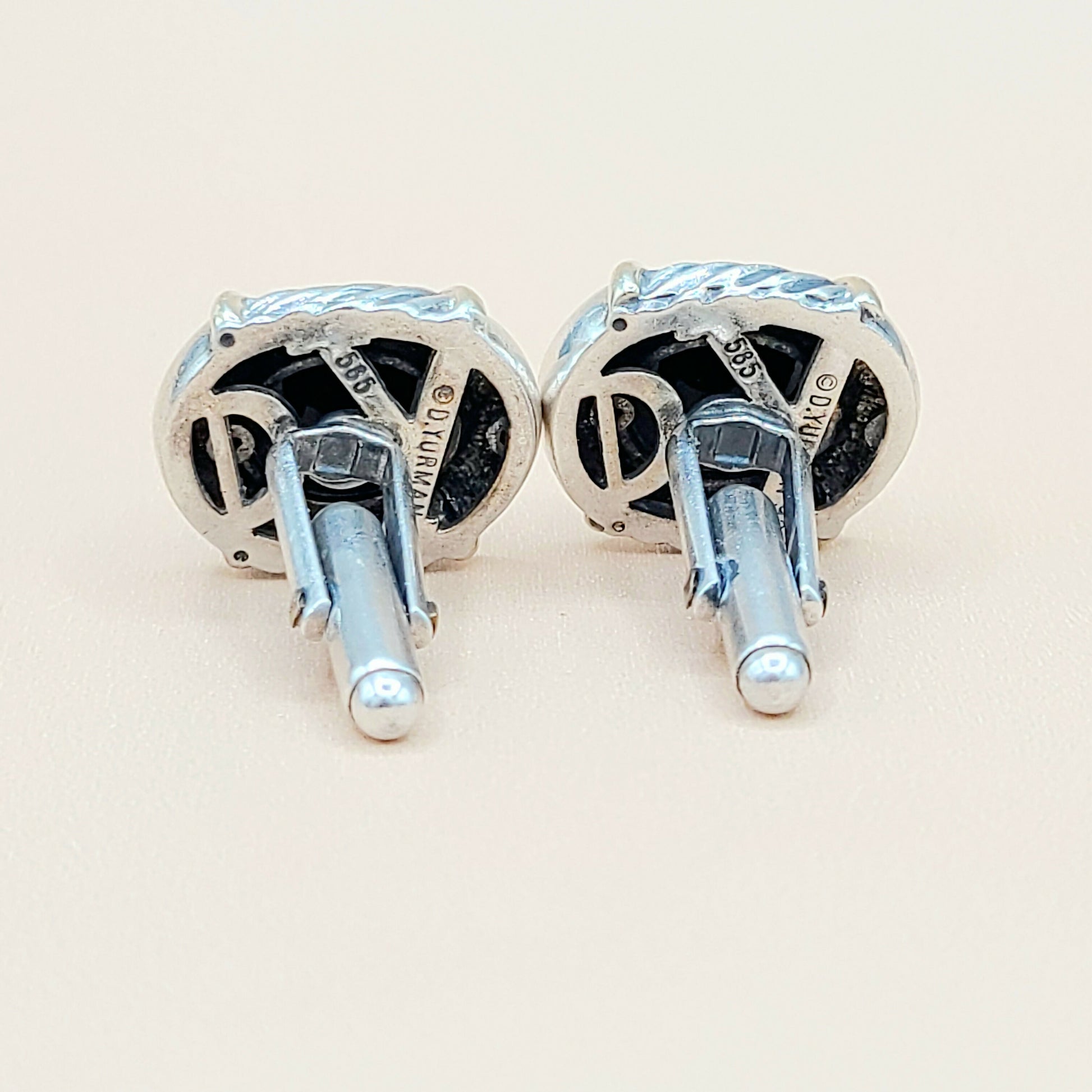 David Yurman Renaissance Black Onyx Gold Cufflinks Certified Pre-Owned  AYW Luxury #