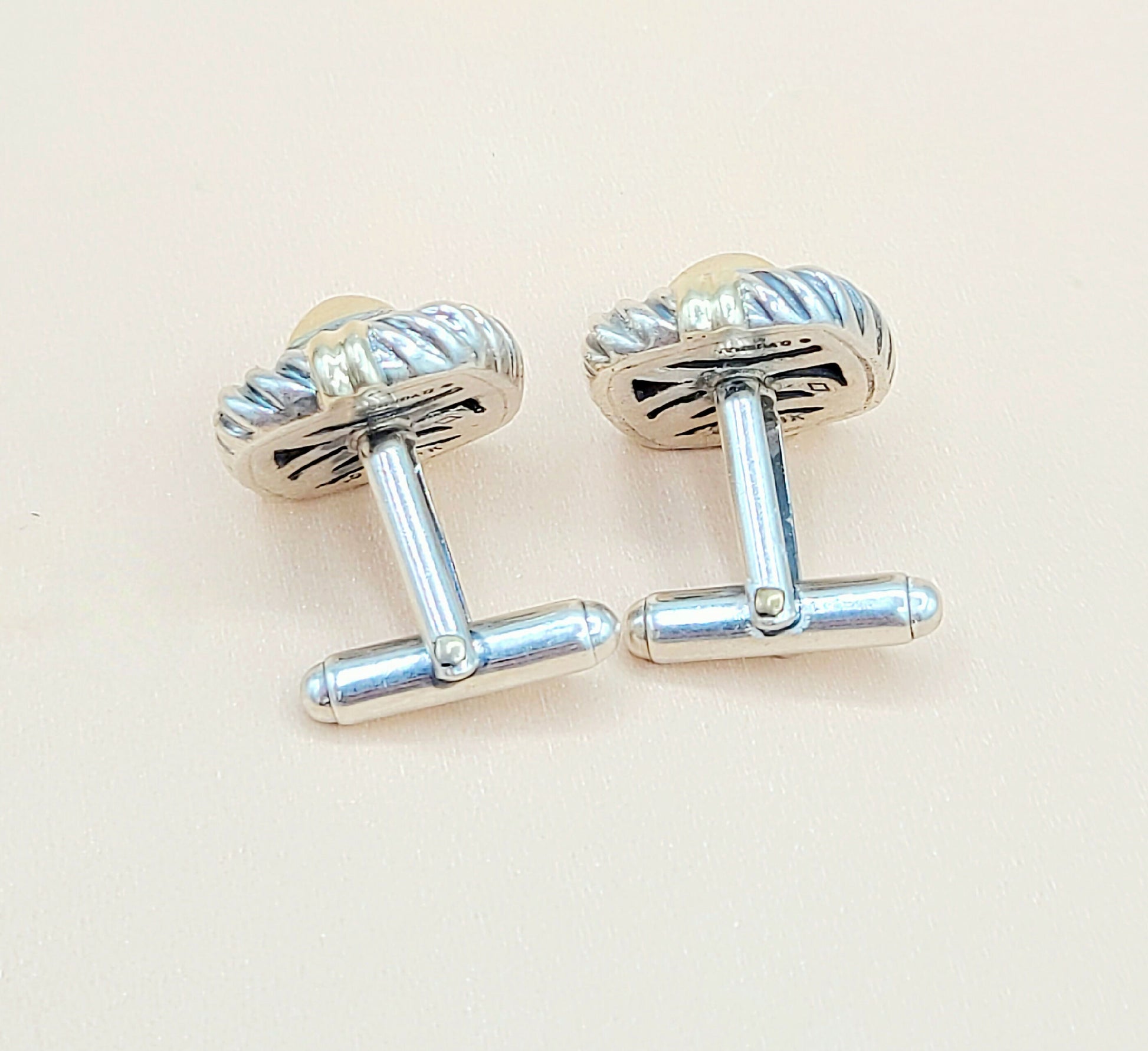 David Yurman Renaissance Silver Gold Cufflinks | Certified Pre-Owned  AYW Luxury #
