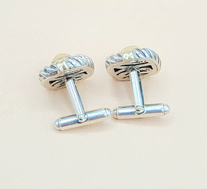 David Yurman Renaissance Silver Gold Cufflinks | Certified Pre-Owned  AYW Luxury #