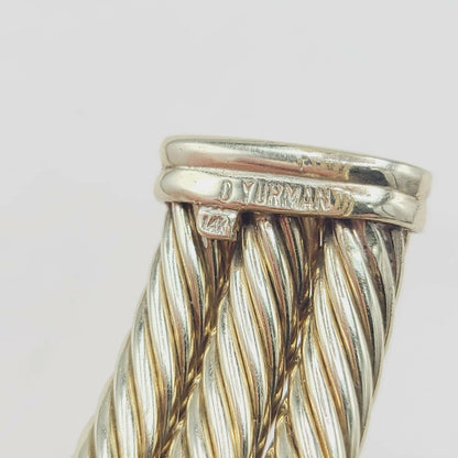 hallmark of David Yurman Renaissance Triple Cable Cuff In Gold With Gemstone