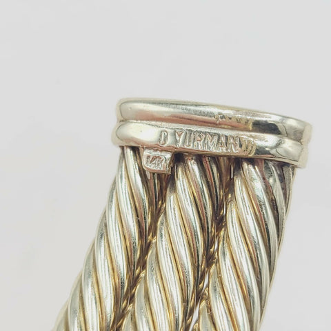 hallmark of David Yurman Renaissance Triple Cable Cuff In Gold With Gemstone
