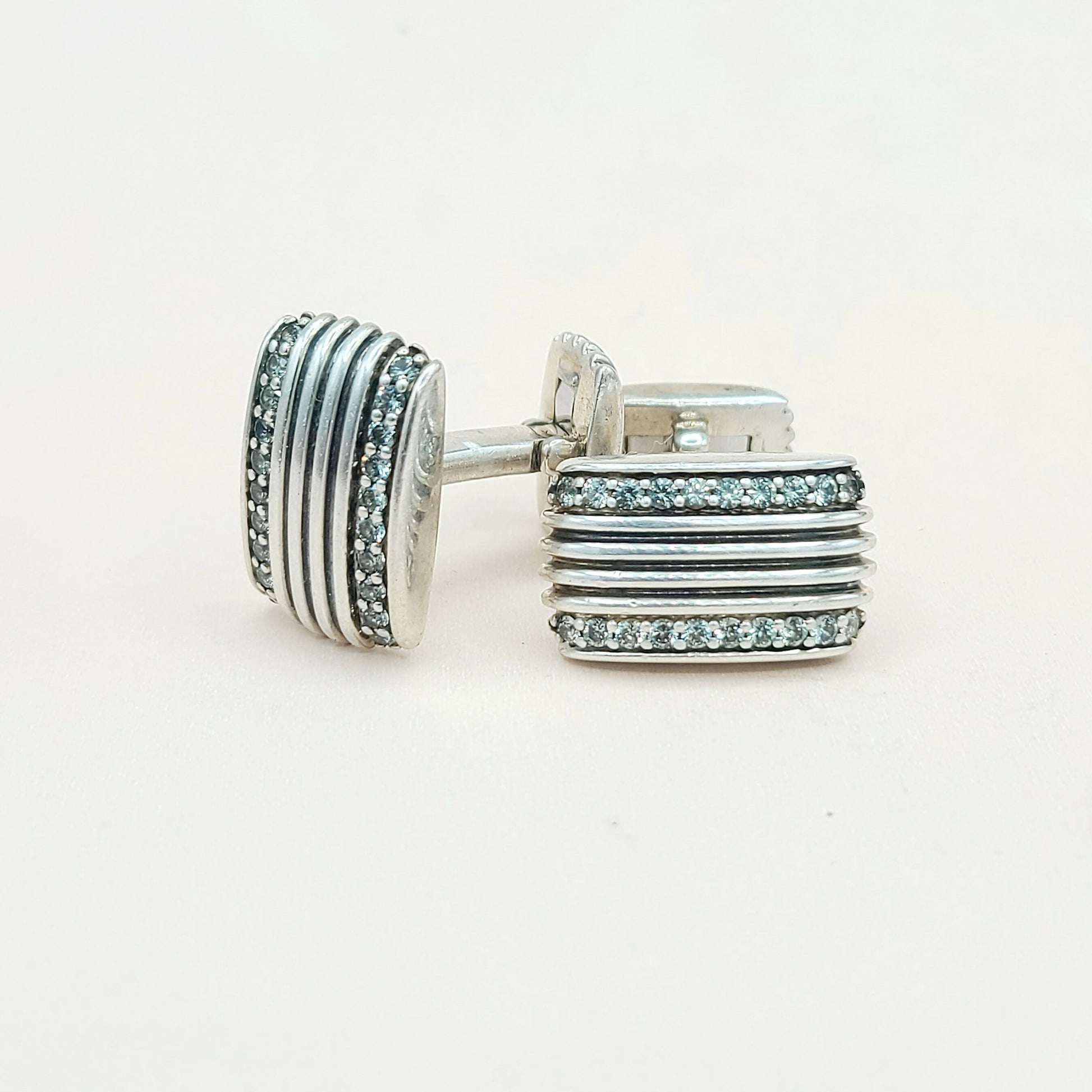 David Yurman Royal Cord Cufflinks With Gray Sapphire 