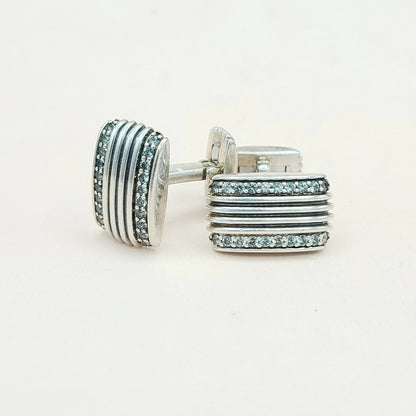 David Yurman Royal Cord Cufflinks With Gray Sapphire 