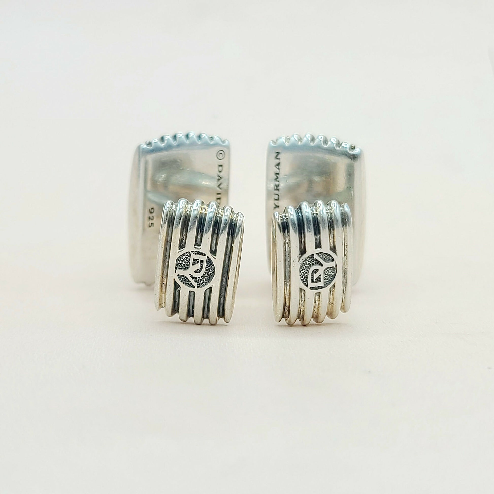 David Yurman Royal Cord Cufflinks With Gray Sapphire 