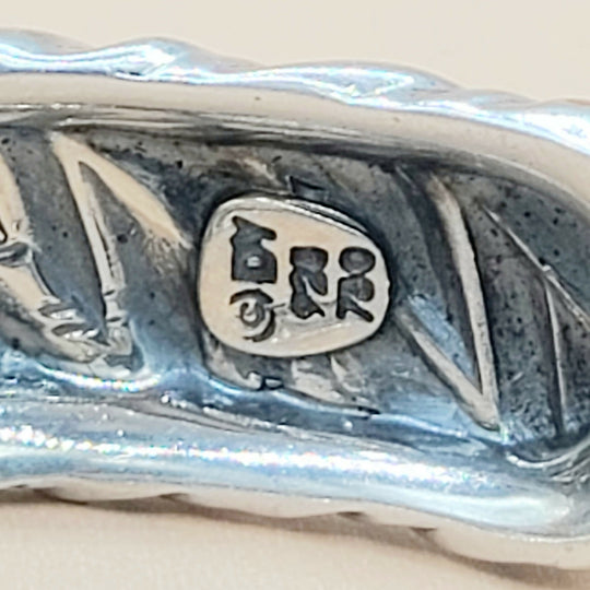  David Yurman Silver Gold Sculpted Cable Bracelet