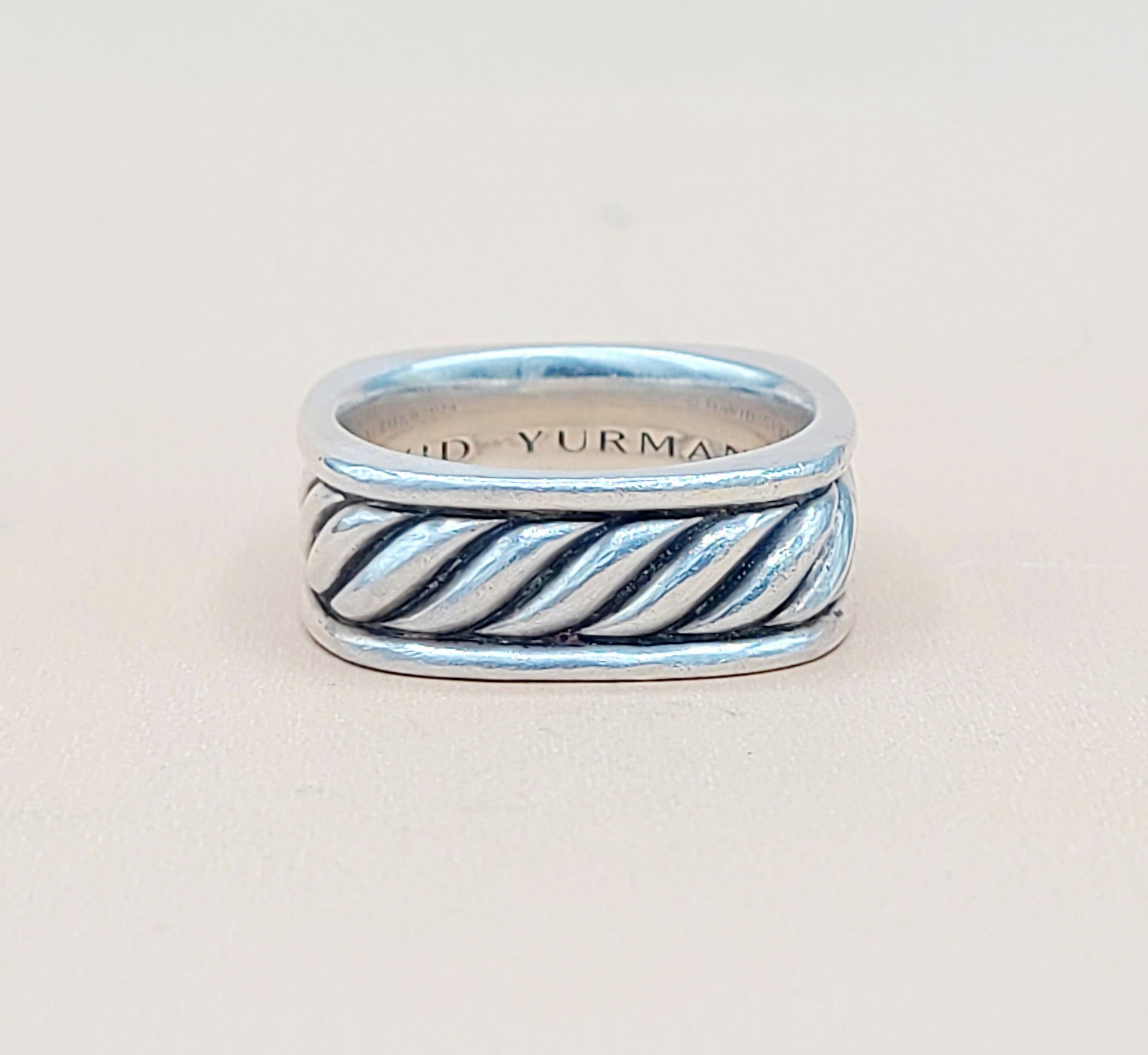 David Yurman Sculpted Cable Square Band Ring  AYW Luxury #
