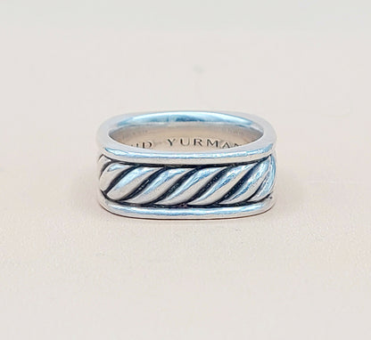 David Yurman Sculpted Cable Square Band Ring  AYW Luxury #