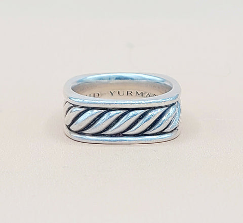  David Yurman Sculpted Cable Square Band Ring