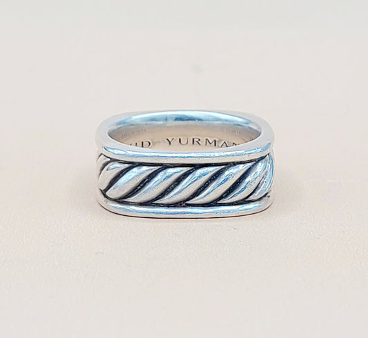 David Yurman Sculpted Cable Square Band Ring  AYW Luxury #