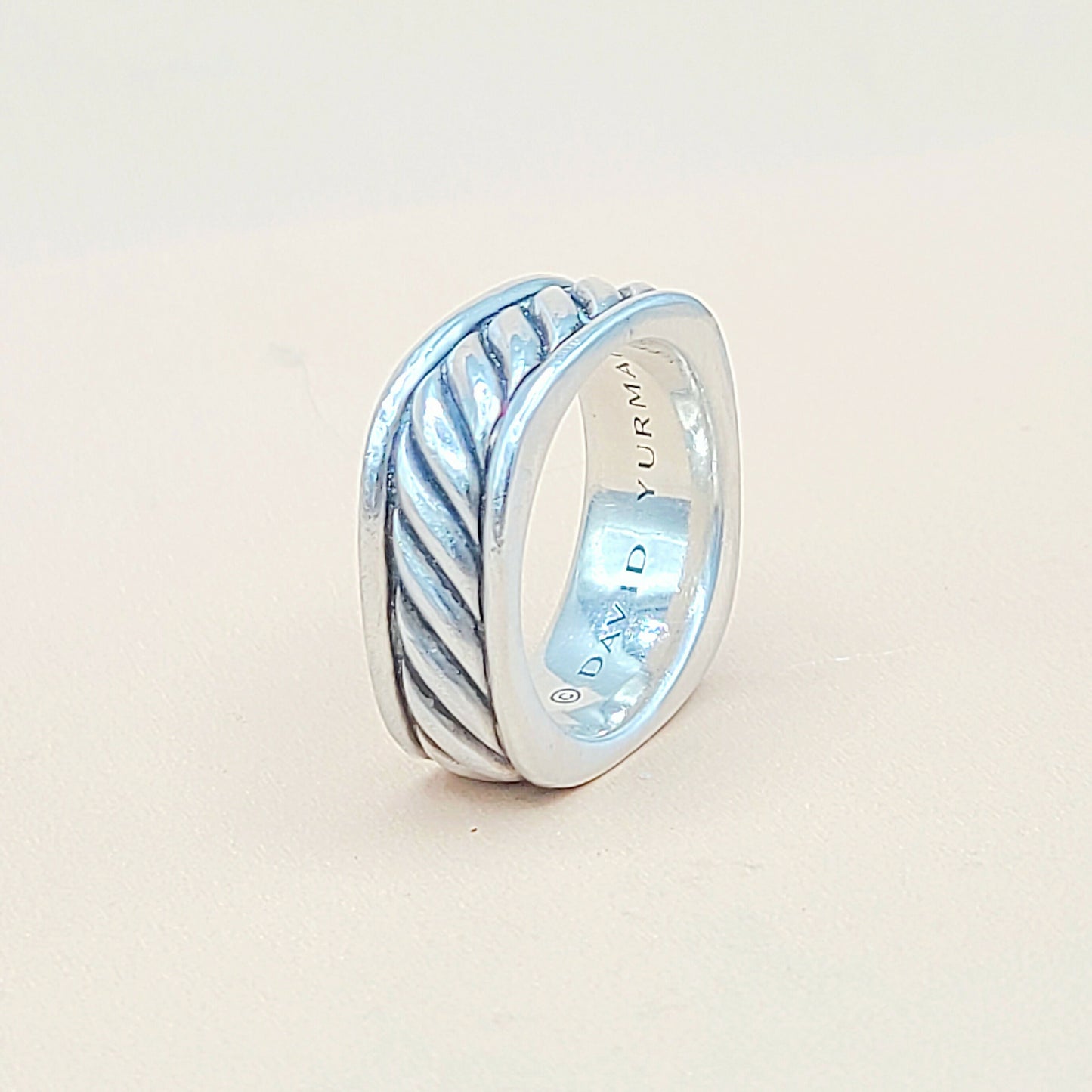 David Yurman Sculpted Cable Square Band Ring  AYW Luxury #
