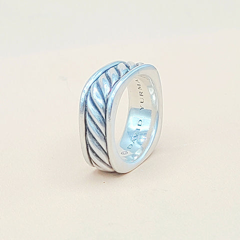  David Yurman Sculpted Cable Square Band Ring