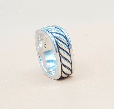  David Yurman Sculpted Cable Square Band Ring