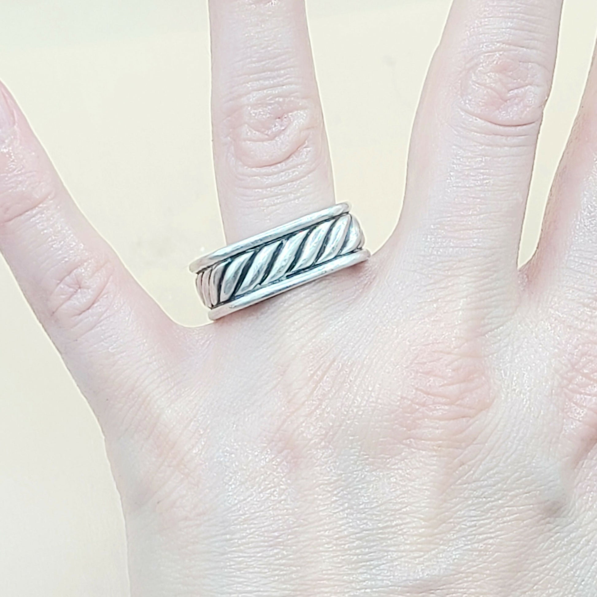 David Yurman Sculpted Cable Square Band Ring  AYW Luxury #