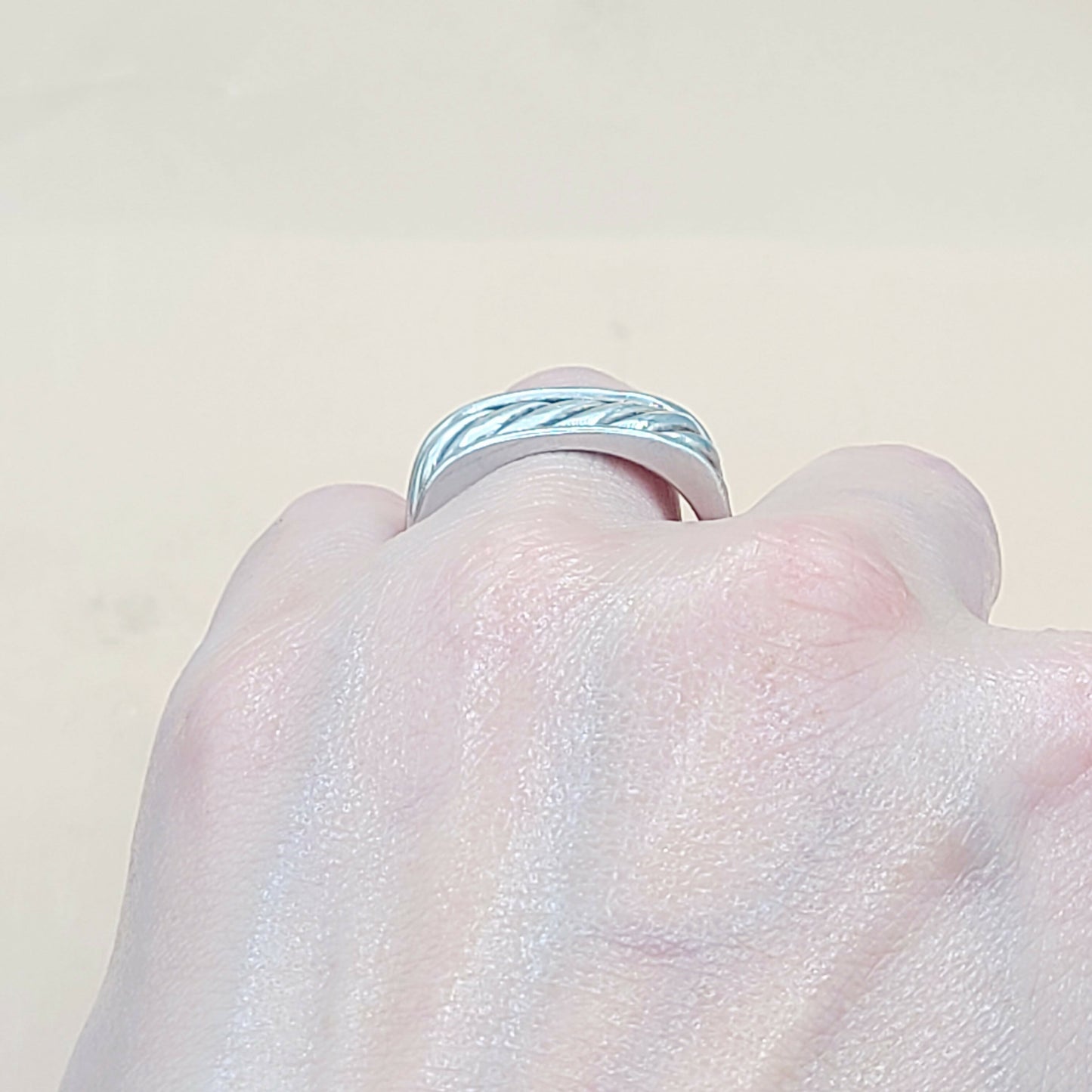 David Yurman Sculpted Cable Square Band Ring  AYW Luxury #